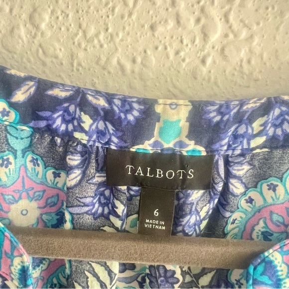 TALBOTS 100% Cotton Maxi Dress- Floret Medallion Size 6 - Picture 5 of 11